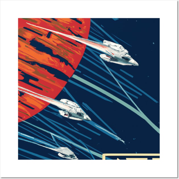 Retro futuristic spaceships Wall Art by retroprints